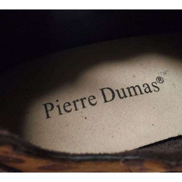 Pierre Dumas Boot West Bootie 6 NWT Brown Suede/ Animal Print Back Zipper - Picture 8 of 11
